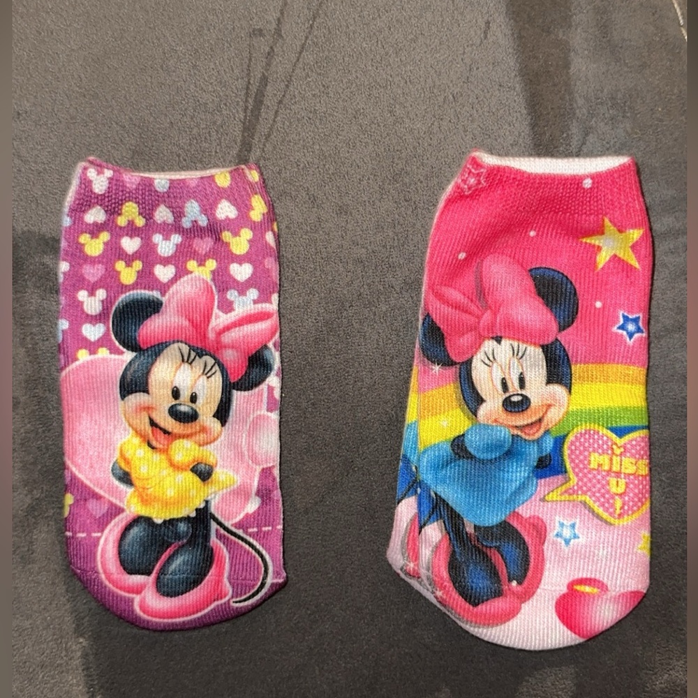 Two pairs of Minnie Mouse socks